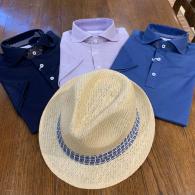 カッタウェイポロ¥9790 シンプルながらも自己主張も　ハット¥9900
